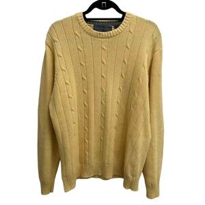 Oscar de la Renta Men's Yellow Cable Knit Sweater
